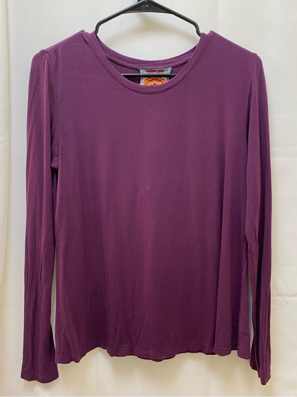 Johnny Was Long-Sleeve Crewneck Top - Plum